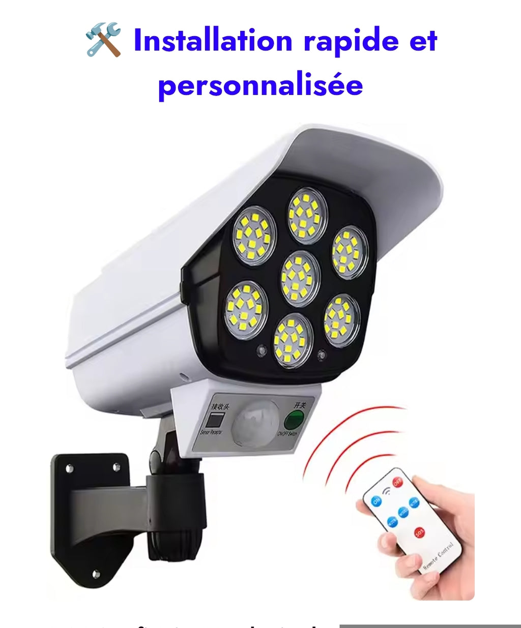 Lampe Solaire avec Détecteur de Mouvement (Télécommande Incluse ) 11900FCFA